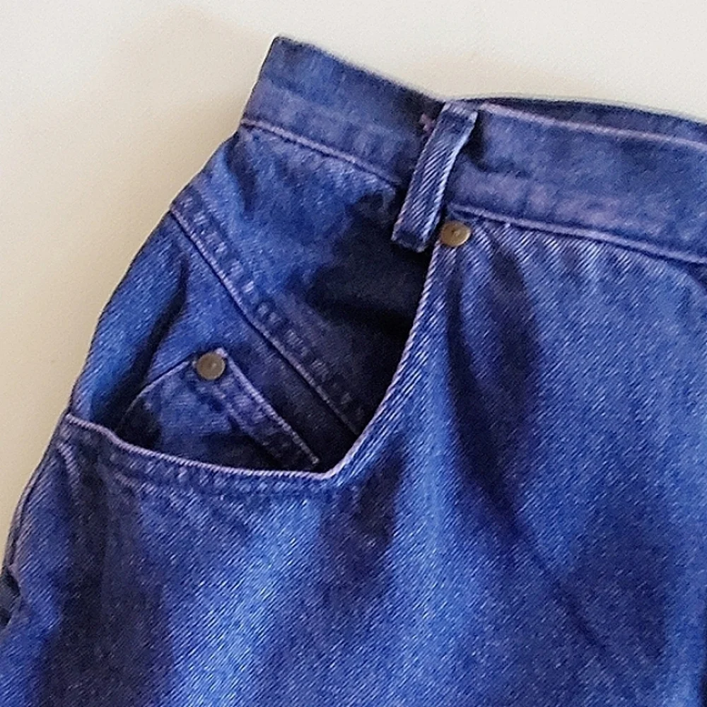 7256 * Gitano Vintage Button Fly Tapered Leg Jeans Purple Size 14 80s - Picture 6 of 11